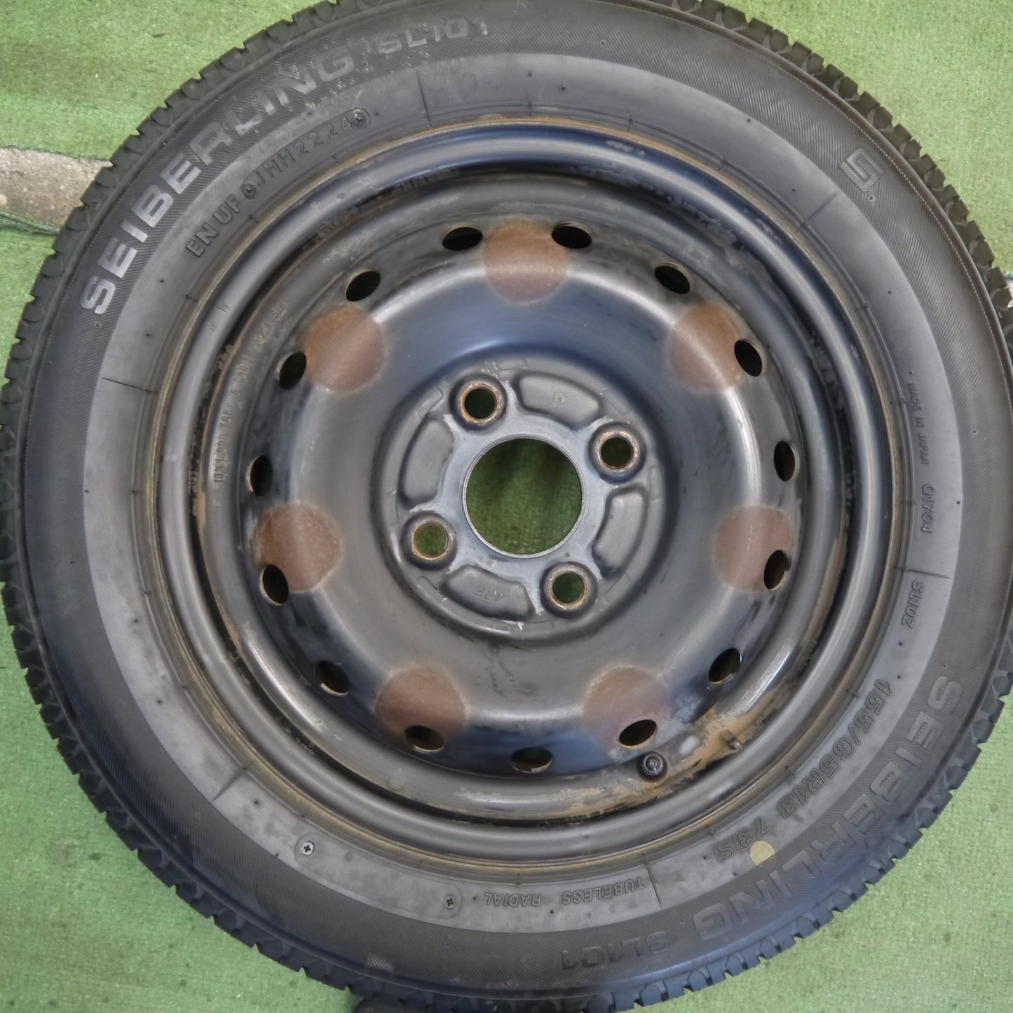 4本価格！24年◎155/65R13 セイバーリング SL101 TOPY スチール ホイール 13インチ PCD100/4H◎6072708Hノ