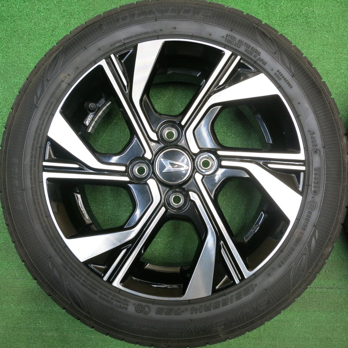 ほぼ新車外し！24年★ダイハツ LA650S タント カスタム 純正 155/65R14 ダンロップ エナセーブ EC300+ 14インチ PCD100/4H★6010309HAノ