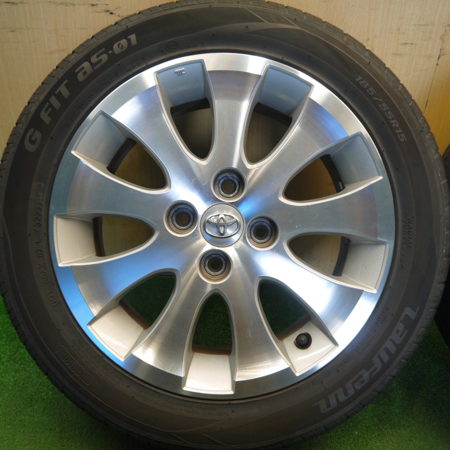 バリ溝！23年！9分★トヨタ bB 純正 ENKEI 185/55R15 ラウフェン G FIT as-01 エンケイ 15インチ PCD100/4H★6041403Hノ