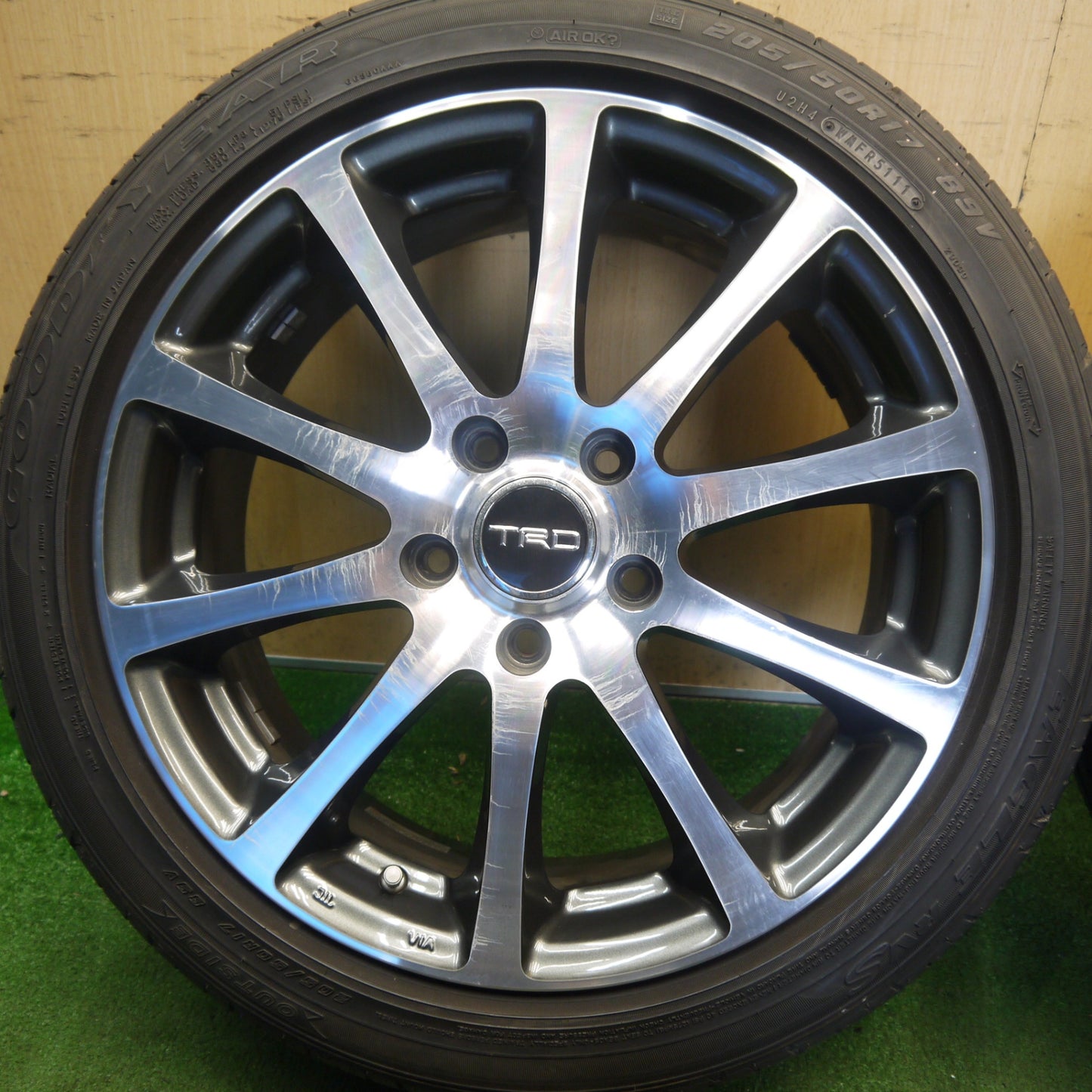 バリ溝！9分★TRD TF4 205/50R17 グッドイヤー イーグル RVS 17インチ PCD114.3/5H★6052608Hノ