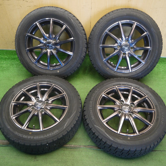 バリ溝！キレイ！9.5分◎スタッドレス 165/65R14 ダンロップ ウインターマックス WM02 Euro-S Stream MiD 14インチ ハスラー ルーミー タンク 等 PCD100/4H◎6071403Hス