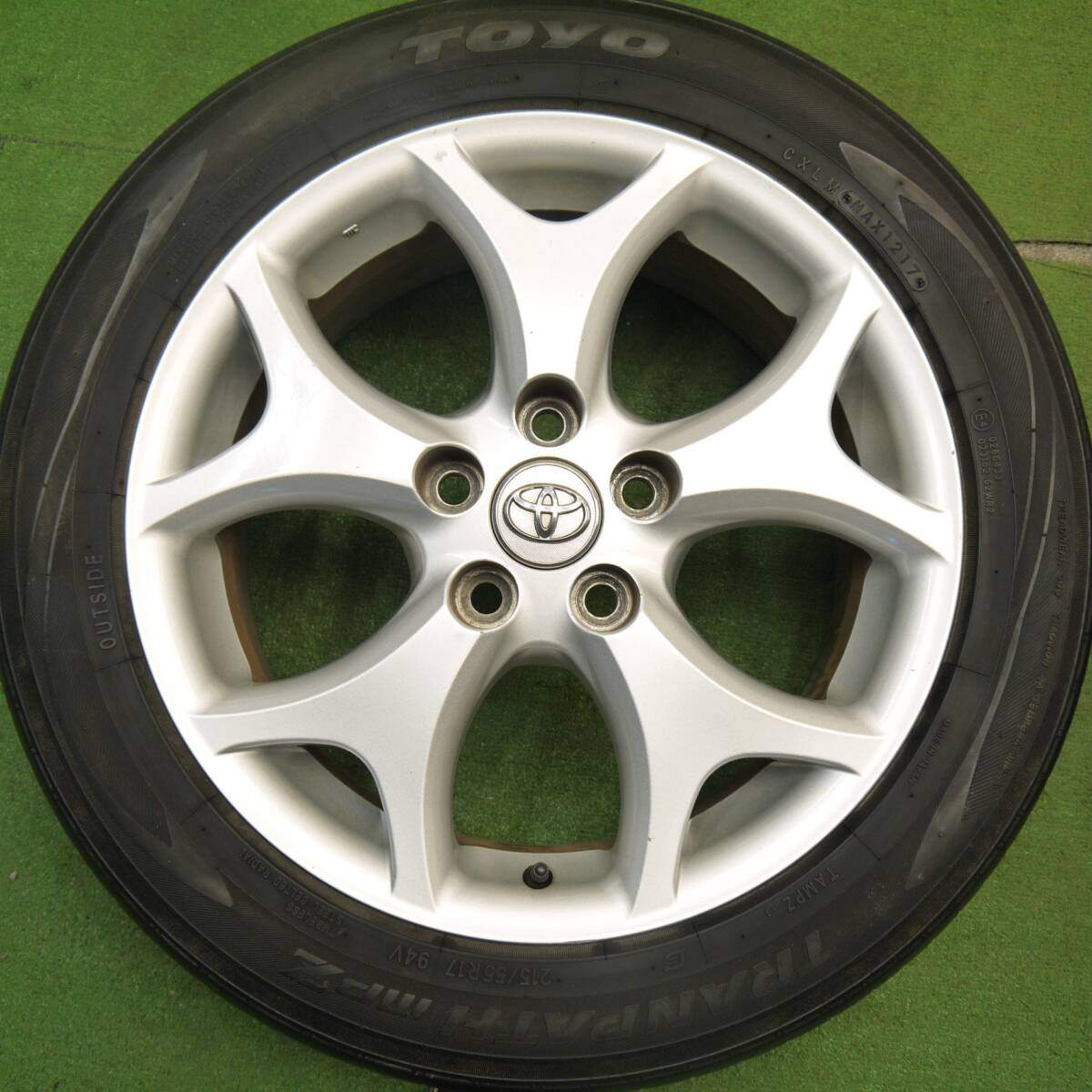 バリ溝！8.5分★トヨタ 50系 エスティマ 純正 215/55R17 トーヨー トランパス MPZ 17インチ PCD114.3/5H★5040402Hノ