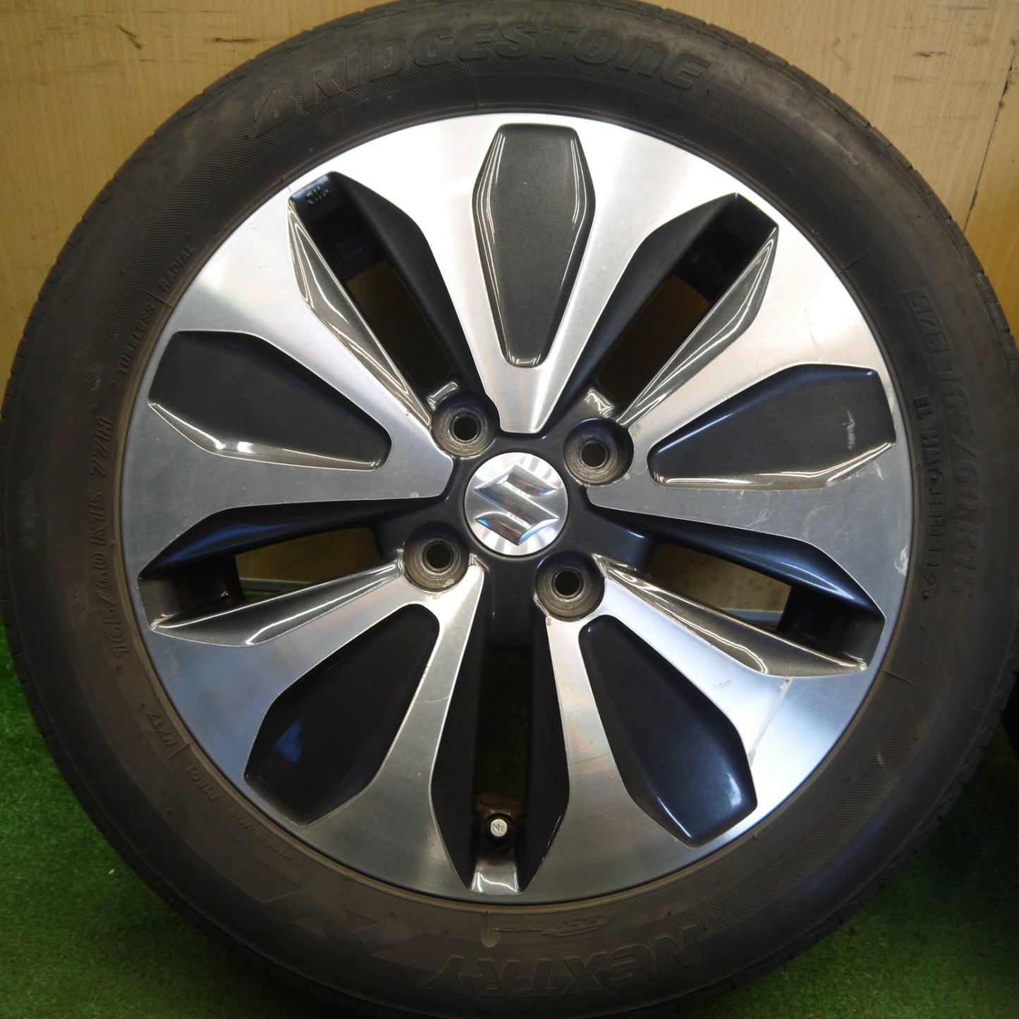 キレイ★スズキ MA15S ソリオ 純正 165/60R15 ブリヂストン ネクストリー エコピア 15インチ PCD100/4H★6060802Hノ