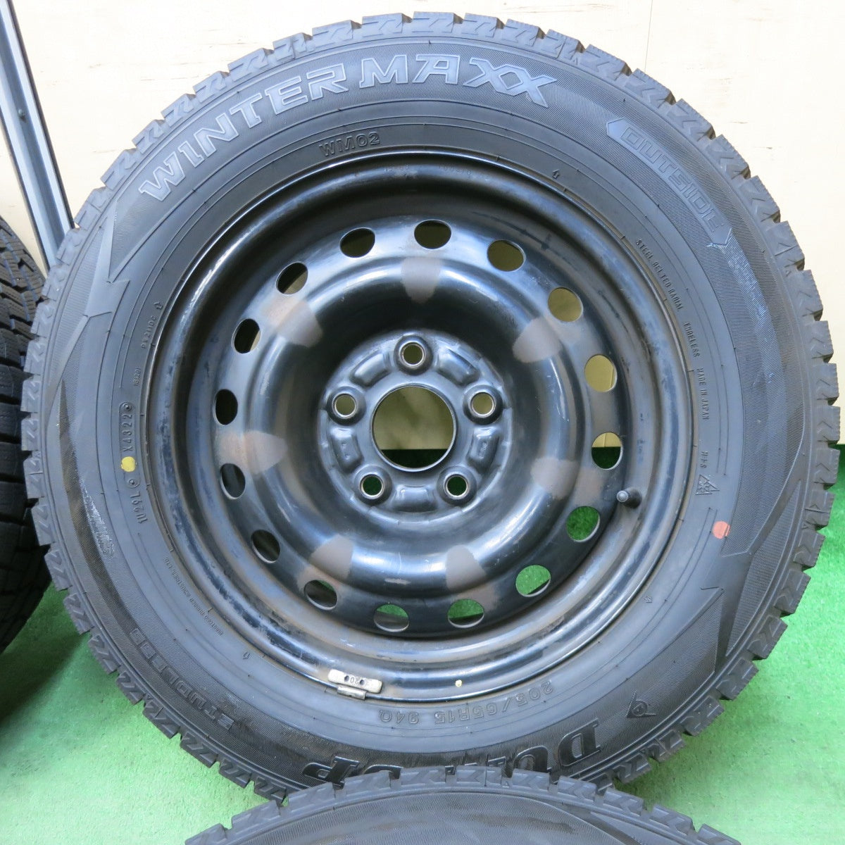 [送料無料] バリ溝！22年！ほぼ10分★ホンダ ステップワゴン 純正 スチール 205/65R15 スタッドレス ダンロップ ウインターマックス WM02 15インチ PCD114.3/5H★5022801SYス