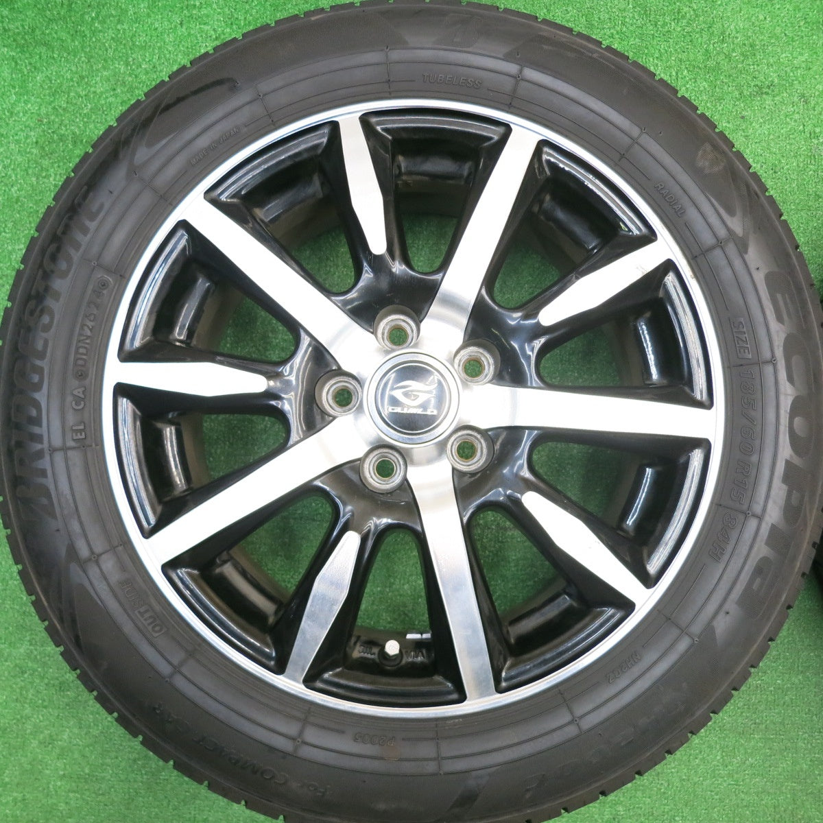 バリ溝！23年！9.5分★シエンタ 等 185/60R15 ブリヂストン エコピア NH200C Weds GUILD 15インチ PCD100/5H★5110620HAノ