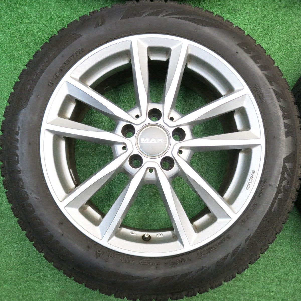 4本価格！22年★ベンツ 等 MAK BREMEN 215/55R17 スタッドレス ブリヂストン ブリザック VRX2 ブレーメン 17インチ PCD112/5H★5110905HAス