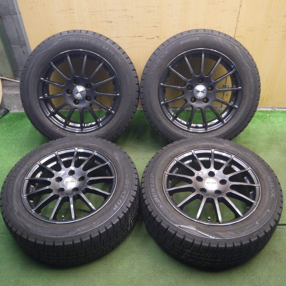 バリ溝！20年！キレイ！9.5分以上★ワーゲン等 IRVINE 205/55R16 スタッドレス ダンロップ WM02 PCD112/5H★4021002ナス