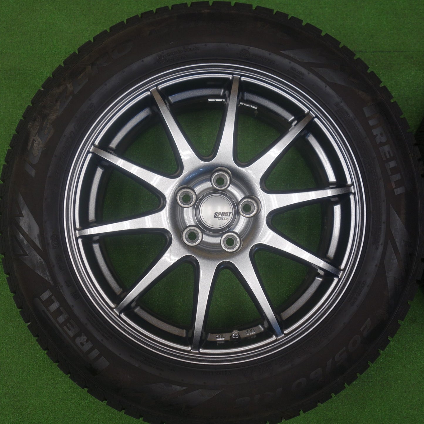 バリ溝！22年！キレイ！9.5分以上★レガシィ 等 205/60R16 スタッドレス ピレリ アイスゼロ アシンメトリコ SPORT ABELIA スポルト アベリア 16インチ PCD100/5H★6032303KTス