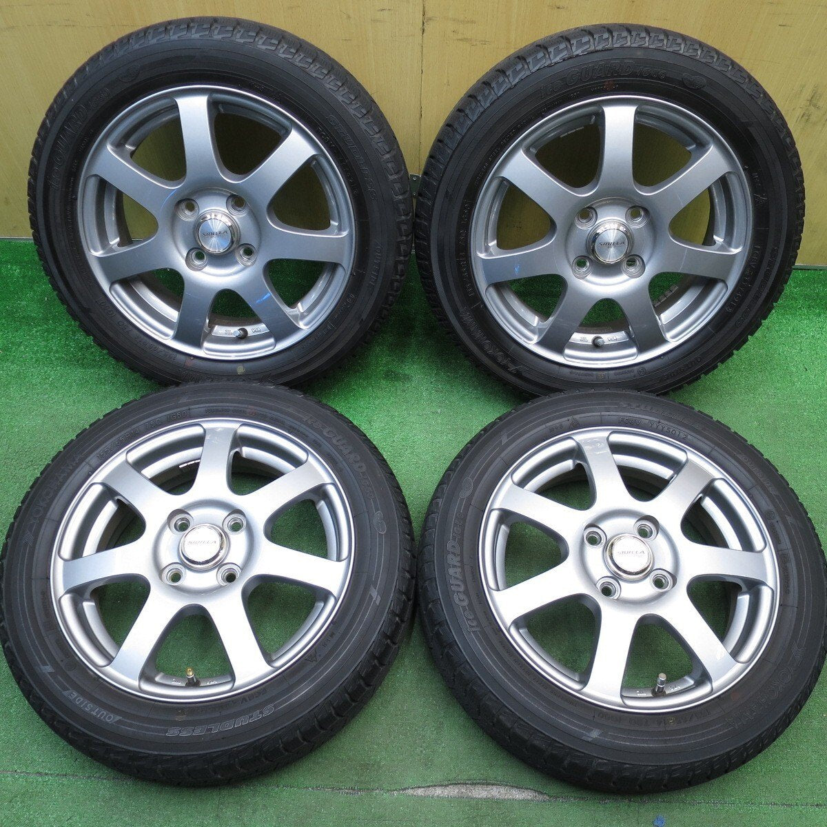 バリ溝！キレイ！8.5分★スタッドレス 155/65R14 ヨコハマ アイスガード iG50 SIBILLA EQ-7 シビラ 14インチ PCD100/4H★5031001Hス