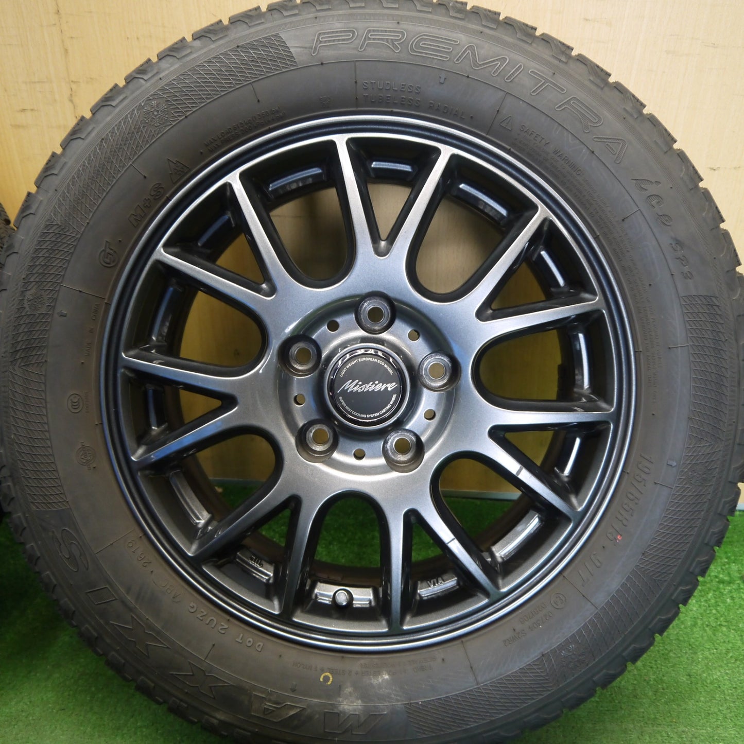 バリ溝！8.5分★スタッドレス 195/65R15 マキシス PREMITRA ice SP3 Mistiere RB14 ミスティ―レ 15インチ PCD114.3/5H★6042101Hス