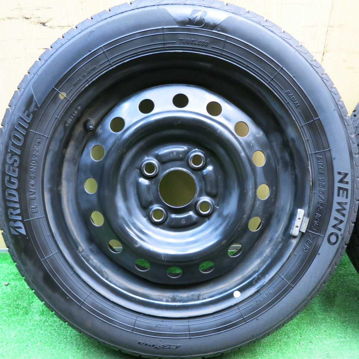 4本価格！24年★155/65R14 ブリヂストン NEWNO スチール ホイール 14インチ PCD100/4H★5083104HAノ