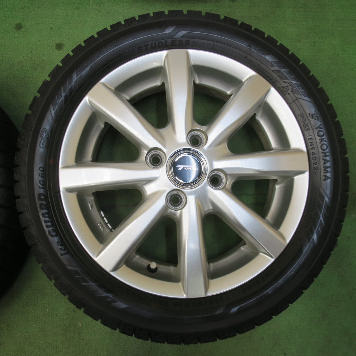 バリ溝！23年！ほぼ10分★スタッドレス 165/55R14 ヨコハマ アイスガード iG60 TOPRUN トップラン 14インチ 軽サイズ ek ルークス ワゴンR 等 PCD100/4H★5122701イス