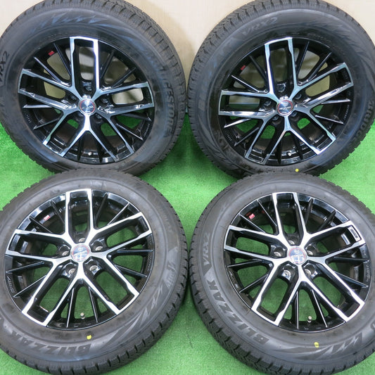 [送料無料] バリ溝！22年！キレイ！9分★スタッドレス 215/60R17 ブリヂストン ブリザック VRX2 SMACK REVILA ENKEI AME スマック レヴィラ エンケイ PCD114.3/5H★4112103NJス