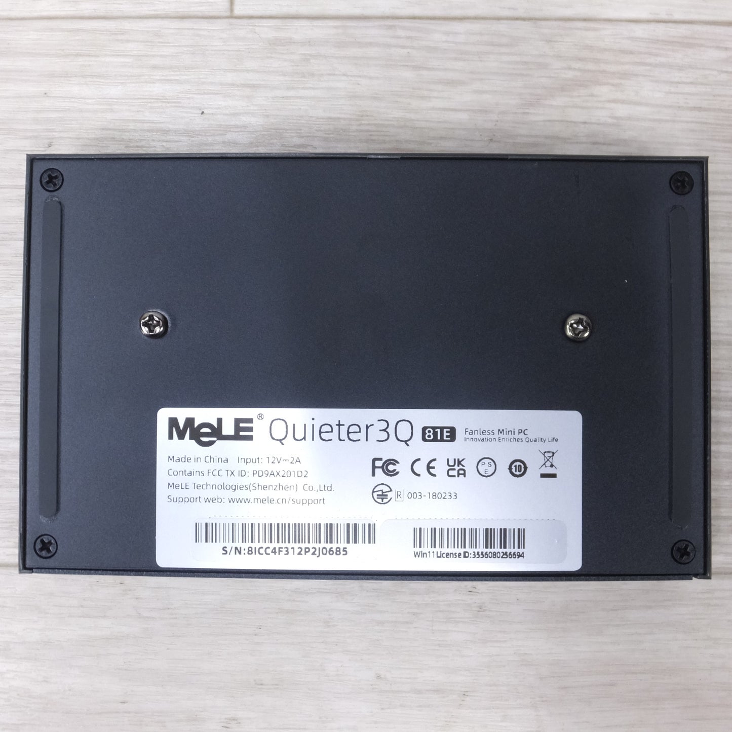 [送料無料] ◆MeLE ファンレス ミニ PC Quieter 3Q 81E N5105 Intel RAM 8GB HDD 128GB Win11 Pro 64bit 電源アダプター 付き (3)◆
