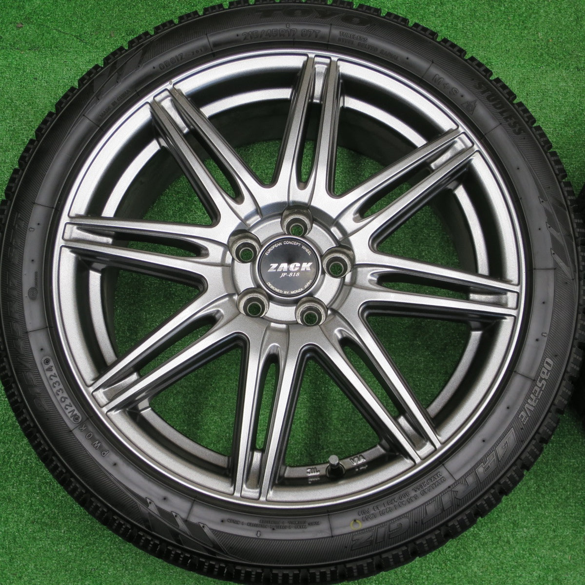 ほぼ未使用！24年！キレイ★86 BRZ 等 215/45R17 スタッドレス トーヨー オブザーブ ガリット GIZ ZACK JP-818 MONZA ザック 17インチ PCD100/5H★5121306NKス