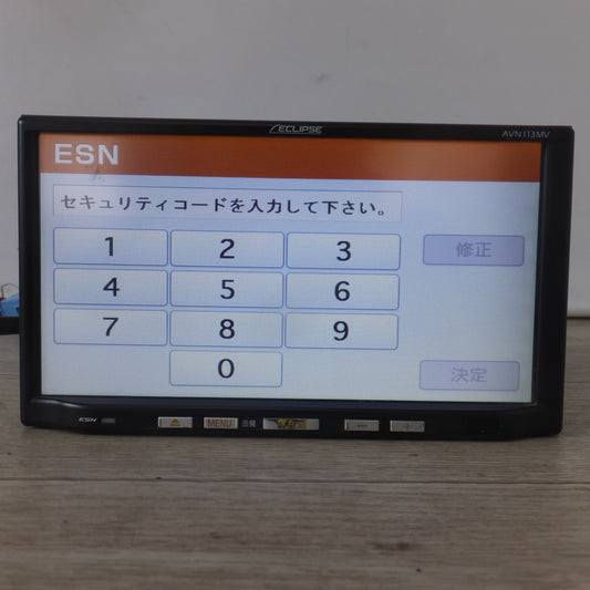 [送料無料] 現状品★富士通テン イクリプス ECLIPSE メモリーナビゲーション AVN113MV セキュリティロック[76]★