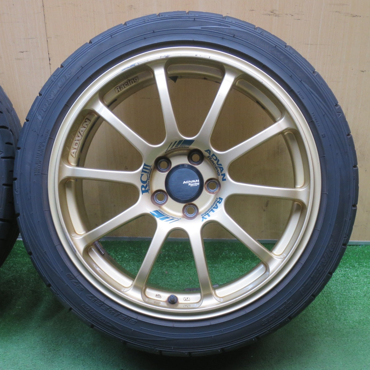 バリ溝！24年！8.5分◎ADVAN Racing RCⅢ 215/45R17 ダンロップ DIREZZA DZ102 アドバン レーシング RC3 17インチ PCD100/5H◎6072101NJノ