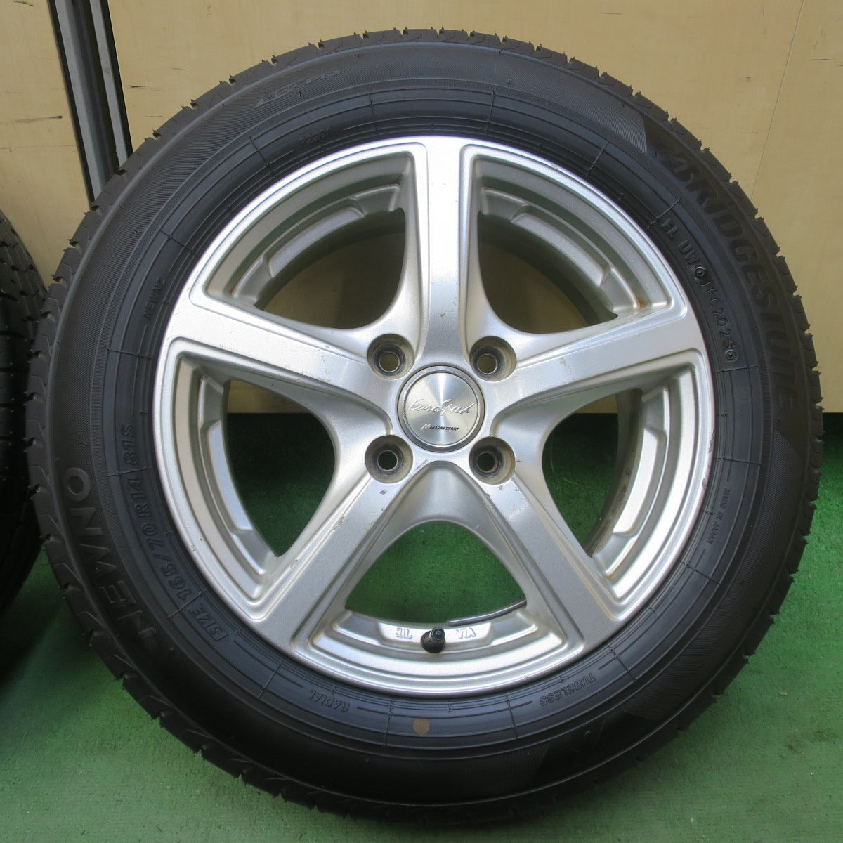 ほぼ未使用！25年◎165/70R14 ブリヂストン NEWNO EuroSpeed MANARAY SPORT ユーロスピード マナレイ 14インチ PCD100/4H◎6063005イノ