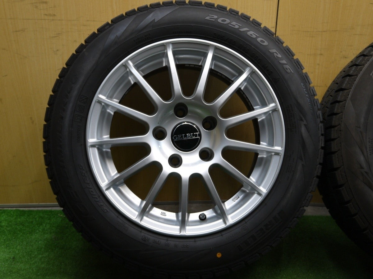 キレイ★BMW 等 GELBUT 205/60R16 スタッドレス ピレリ アイスアシンメトリコ ゲルプート 16インチ PCD120/5H★2030807クス