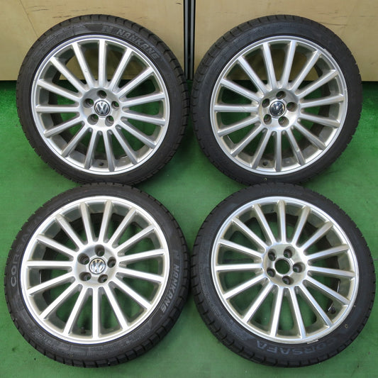 [送料無料] 超バリ溝！ほぼ10分★VW ワーゲン R32 ゴルフ 純正 225/40R18 スタッドレス ナンカン CORSAFA 18インチ PCD100/5H★4102109イス