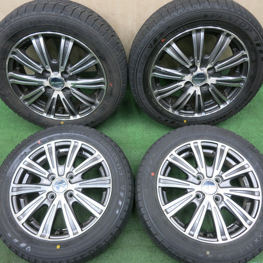 *送料無料* バリ溝！20年！8.5分★スタッドレス 155/65R14 ダンロップ ウインターマックス03 SMACK ENKEI スマック エンケイ 14インチ PCD100/4H★4051006NJス