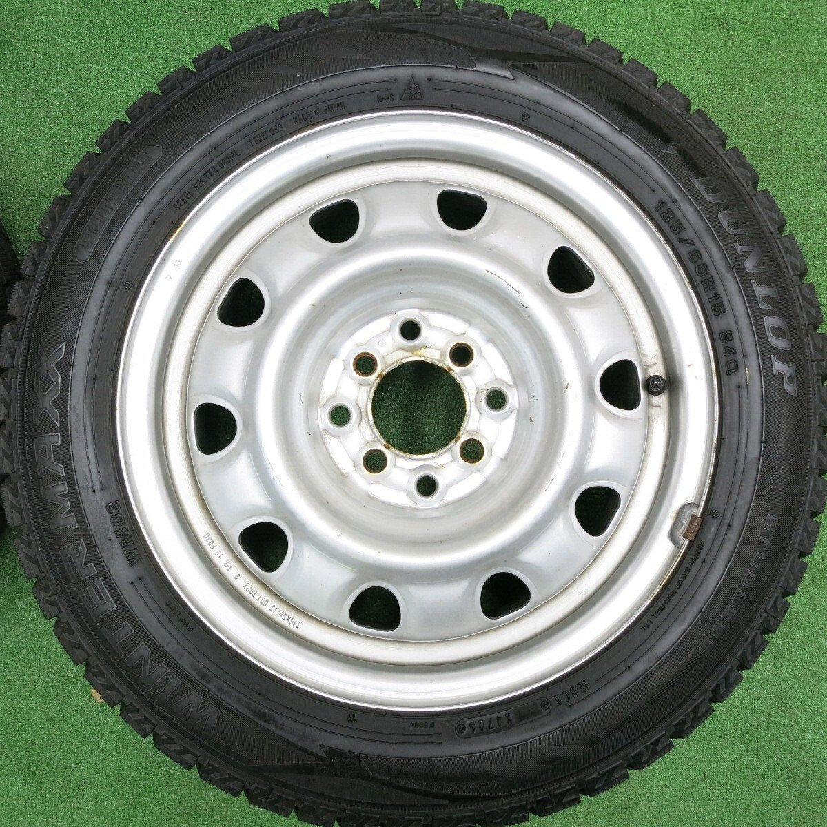 バリ溝！23年！9.5分以上★スタッドレス 185/60R15 ダンロップ ウインターマックス WM02 TOPY スチール 15インチ PCD100 114.3/4H マルチ★4111203HAス