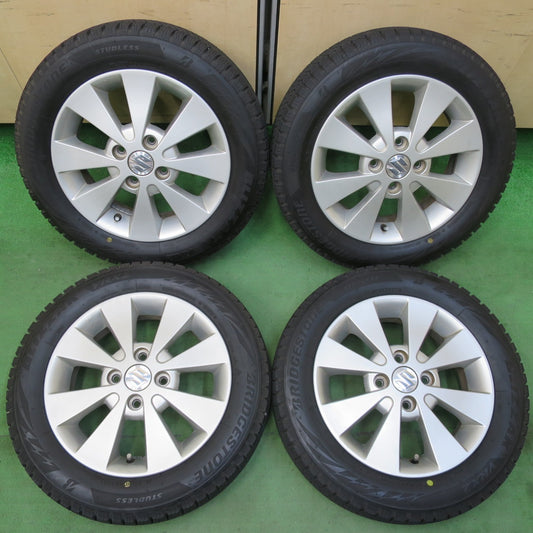 [送料無料] バリ溝！21年！キレイ！8.5分★スズキ ワゴンR スティングレー 純正 155/65R14 スタッドレス ブリヂストン ブリザック VRX2 14インチ PCD100/4H★5040703イス