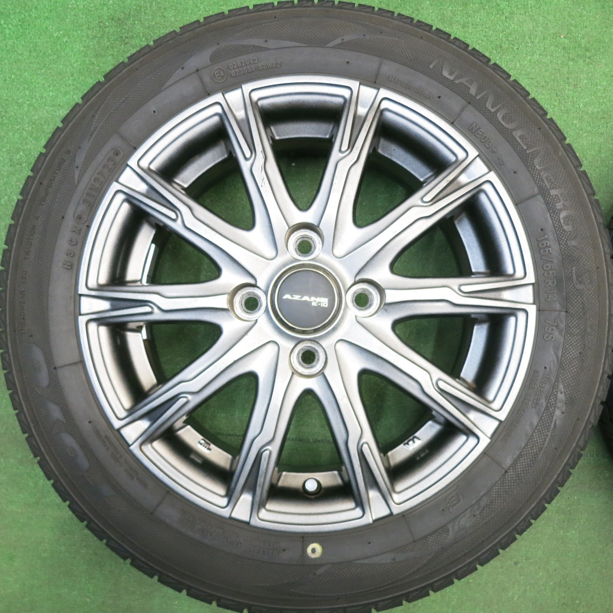 バリ溝！23年！9分★165/65R14 トーヨー ナノエナジー3 プラス AZANE E-10 アザーネ 14インチ PCD100/4H★6031409HAノ