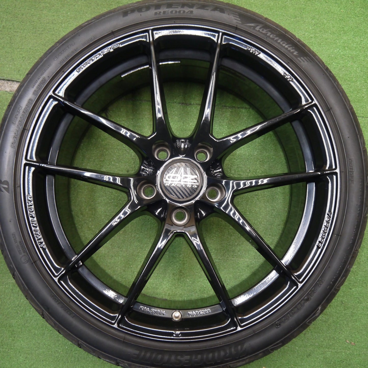 バリ溝！22年！キレイ！9.5分★BMW 等 O・Z RACING Leggera HLT 245/35R19 ブリヂストン ポテンザ RE004 19インチ OZ レッジェーラ PCD120/5H★5051204Hノ
