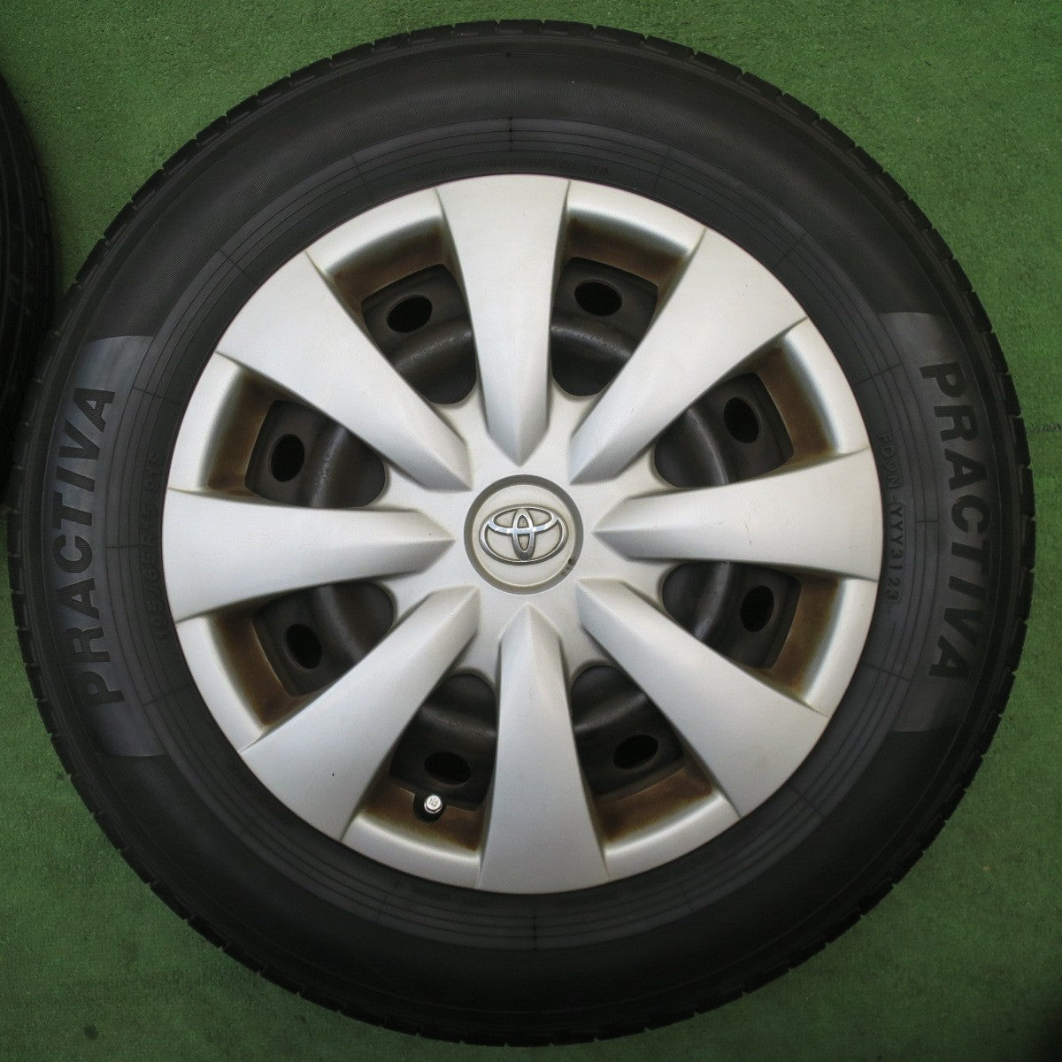 バリ溝！23年！8.5分◎トヨタ 140系 カローラ フィールダー 純正 スチール 195/65R15 プラクティバ ヨコハマ 15インチ PCD100/4H◎6062403NJノ