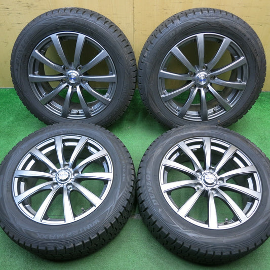 超バリ溝！キレイ！9.5分以上★スタッドレス 225/55R17 ダンロップ ウインターマックス WM01 ZACK JP-110 MONZA ザック 17インチ PCD114.3/5H★5042803NJス