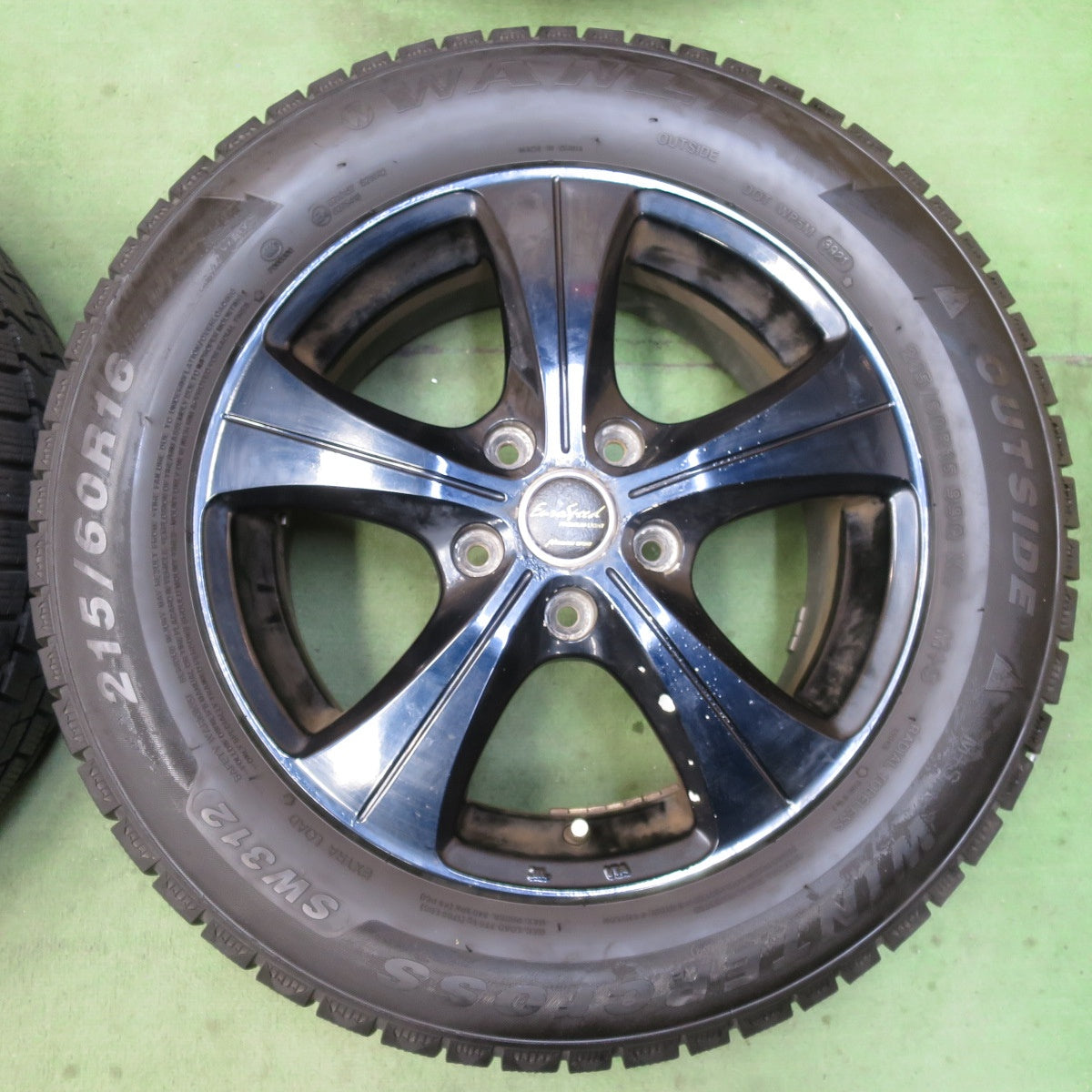 バリ溝！9分★スタッドレス 215/60R16 ワンリ WINTERCross SW312 EuroSpeed MANARAY SPORT ユーロスピード 16インチ PCD114.3/5H★6022307イス