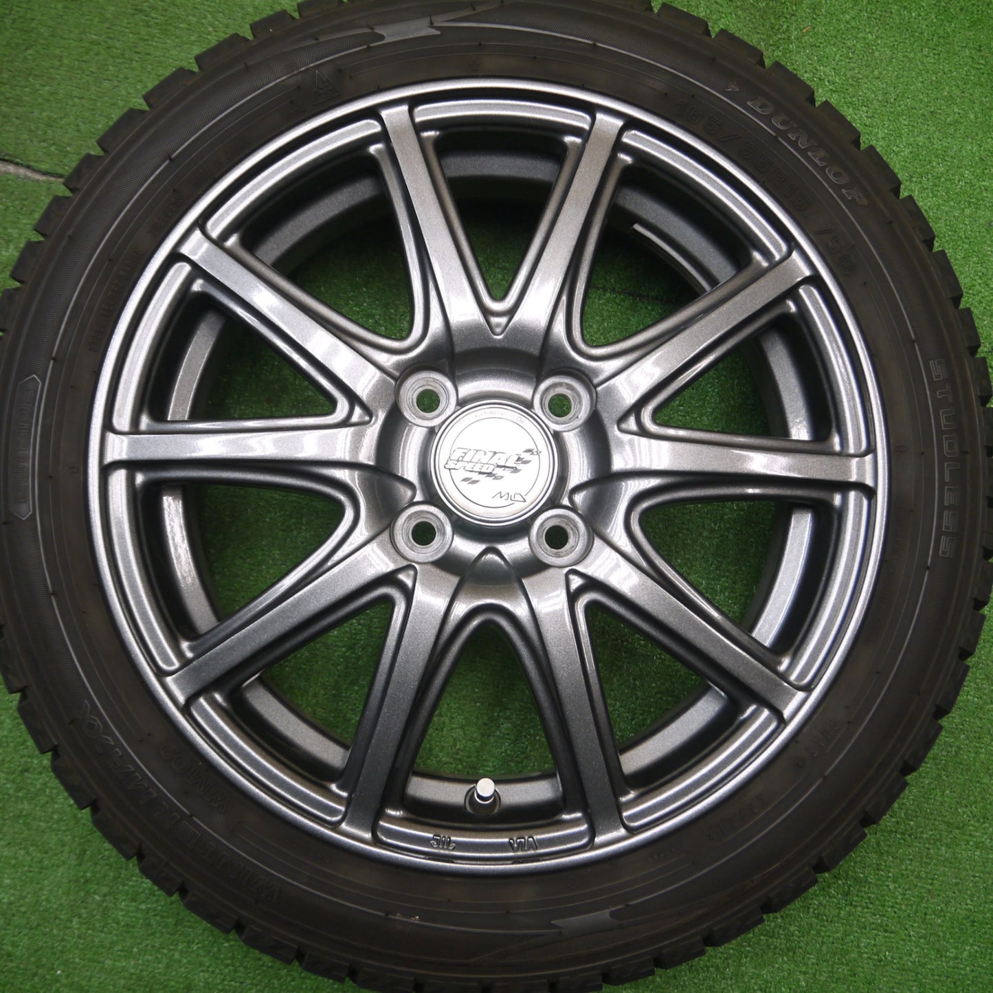 [送料無料] バリ溝！20年！キレイ！9分★スタッドレス 165/55R15 ダンロップ ウインターマックス WM02 FINAL SPEED MiD ファイナルスピード 軽自動車 PCD100/4H★4112010Hス