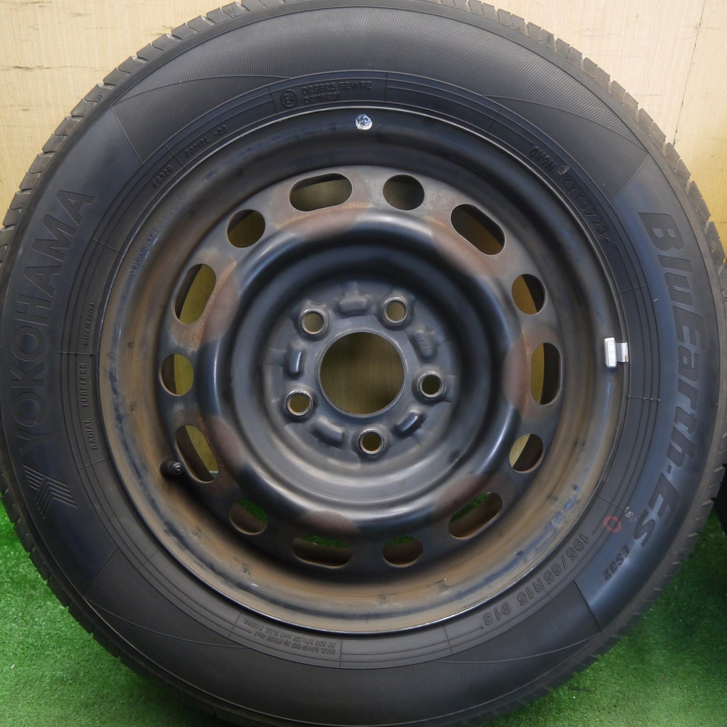 バリ溝！23年！9分◎195/65R15 ヨコハマ BluEarth-ES ES32 スチール ホイール ブルーアース 15インチ PCD114.3/5H◎6081001Hノ