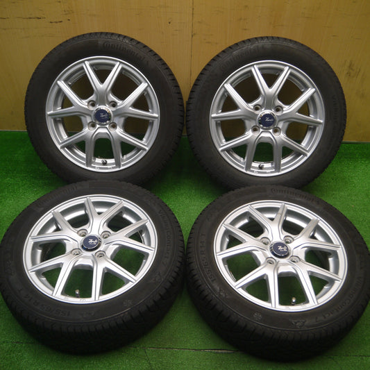 [送料無料] バリ溝！キレイ！9.5分以上★スタッドレス 155/65R14 コンチネンタル バイキングコンタクト7 Zmeist M5 14インチ PCD100/4H★4110501Hス