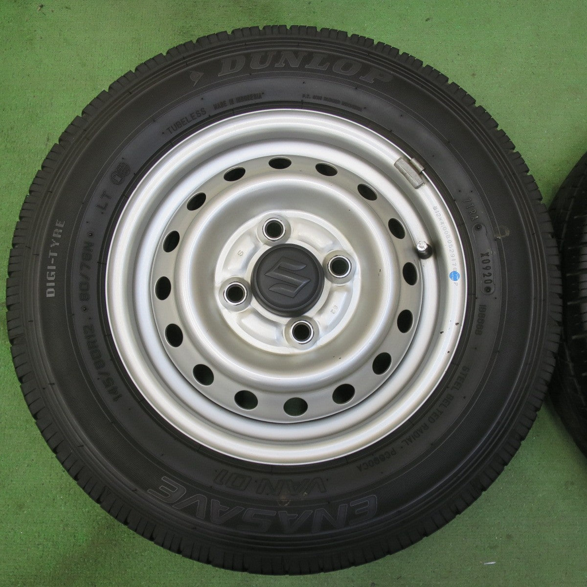 キレイ★スズキ キャリイ エブリイ アルト 等 純正 スチール 145/80R12 80/78N ダンロップ エナセーブ VAN01 12インチ PCD100/4H★5100204イノ