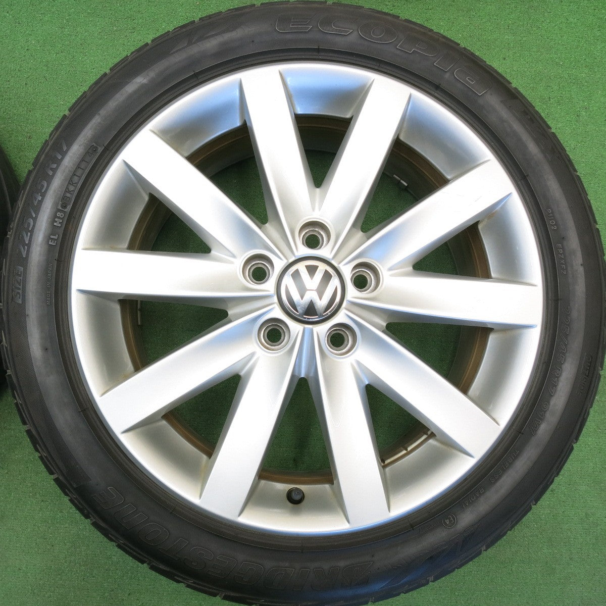 バリ溝！8.5分★ワーゲン ゴルフ6 純正 225/45R17 ブリヂストン エコピア  PZ-X 17インチ PCD112/5H★6041103HAノ