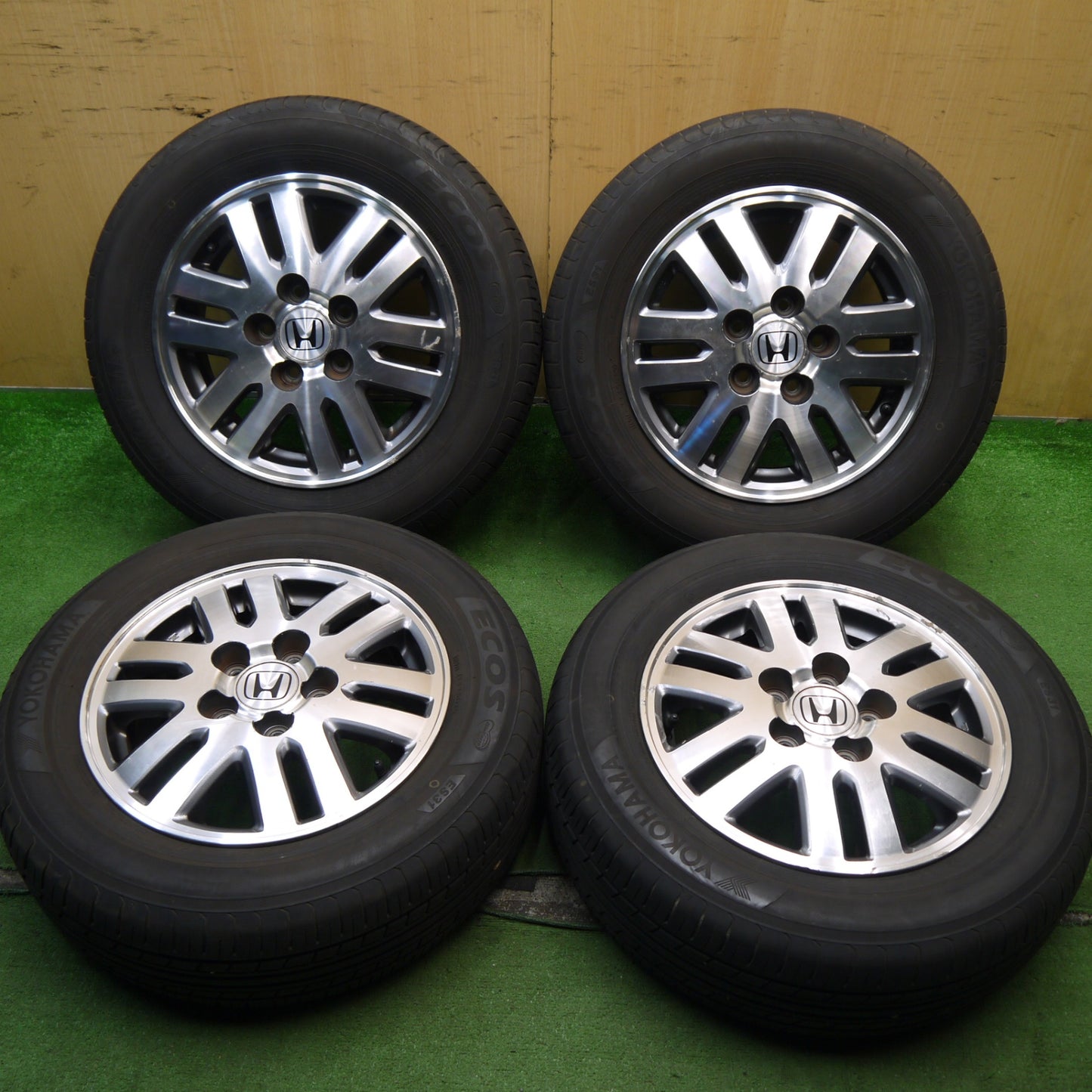 4本価格★ホンダ RF5 ステップワゴン 純正 195/65R15 ヨコハマ エコス ES31 15インチ PCD114.3/5H★5062505Hノ
