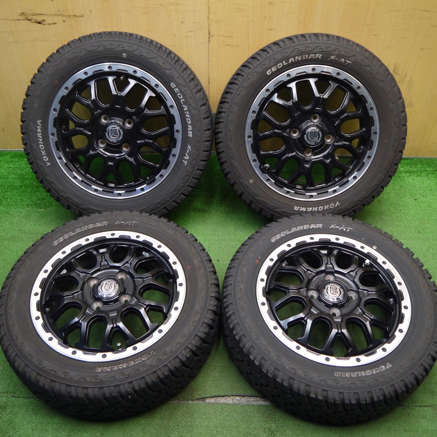 バリ溝！23年！キレイ！8.5分★MB MUD BAHN XR-800M 165/65R14 81/78Q 6PR ヨコハマ ジオランダー X-AT 14インチ マッドバーン アトレー 等 PCD100/4H★5041811Hノ