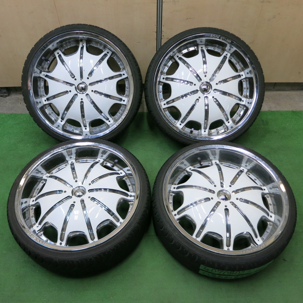 *送料無料* バリ溝！9分★ROCK STXRR ロックスター ROCK STARR 235/30R22 ネクセン N3000 22インチ PCD120 114.3/5H マルチ★4070802ナノ