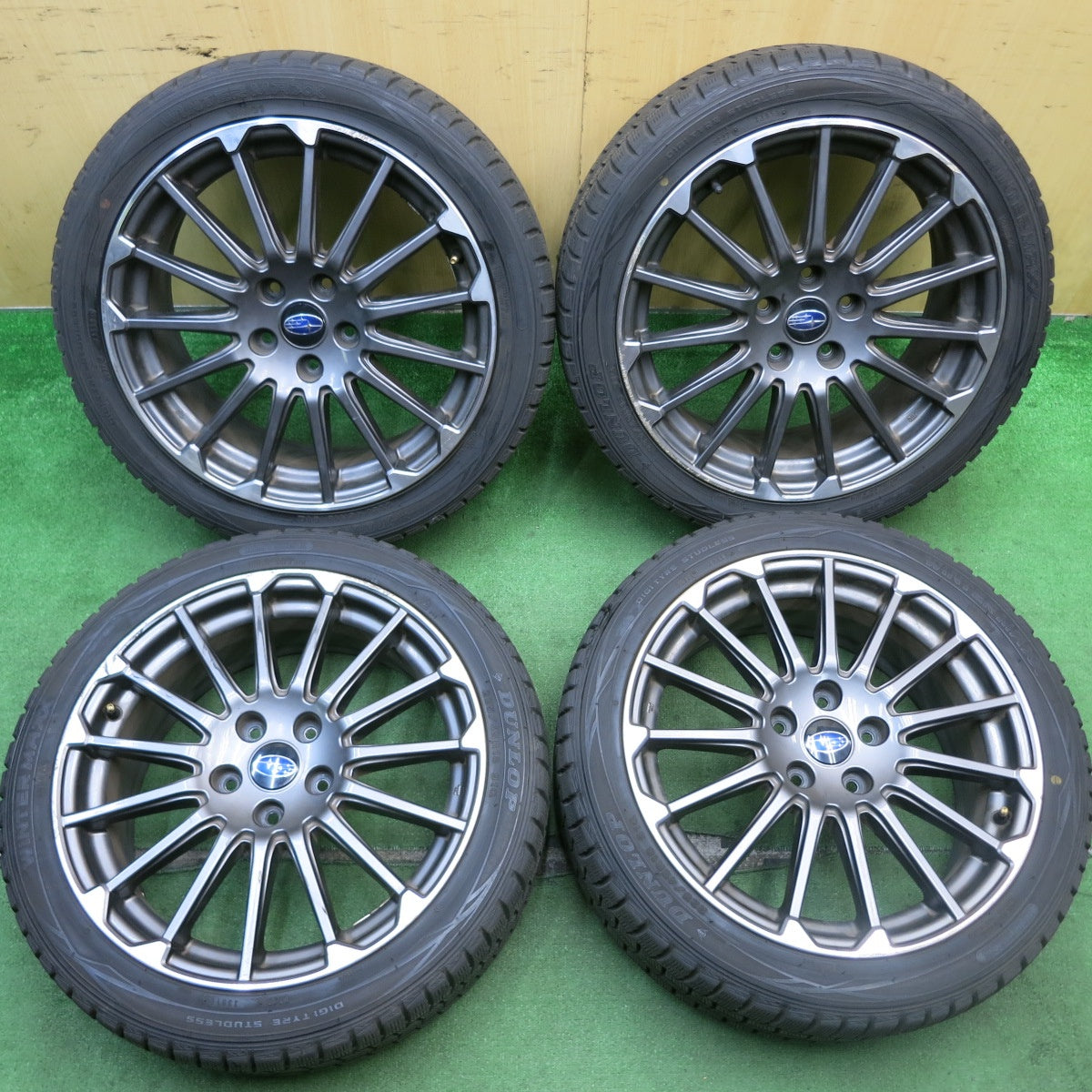 4本価格★スバル レヴォーグ STI スポーツ 純正 225/45R18 スタッドレス ダンロップ ウインターマックス WM01 18インチ PCD114.3/5H★5062704AKス