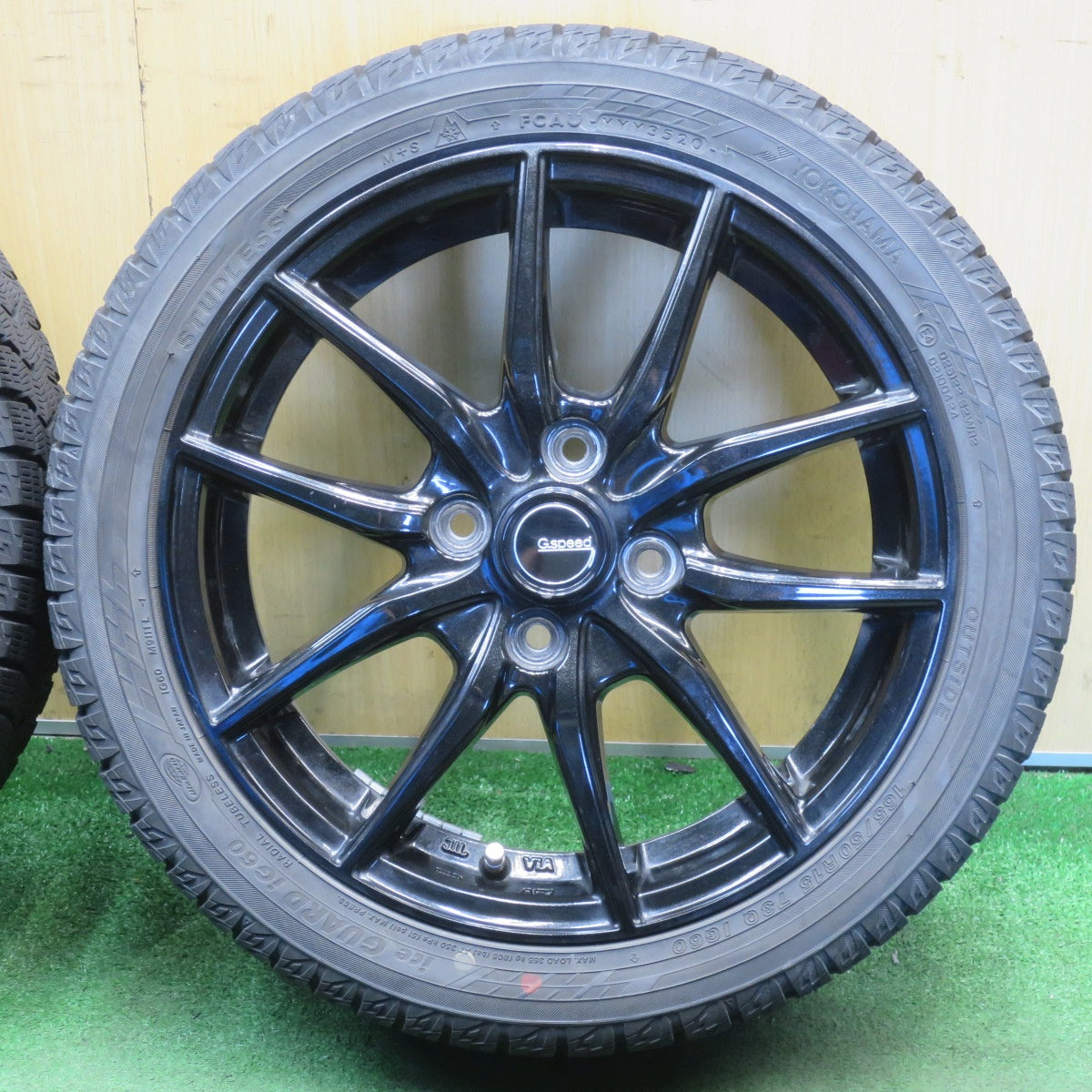 バリ溝！キレイ！9分★スタッドレス 165/50R15 ヨコハマ アイスガード iG60 G.speed Gスピード 15インチ 軽サイズ コペン 等 PCD100/4H★6051803NJス