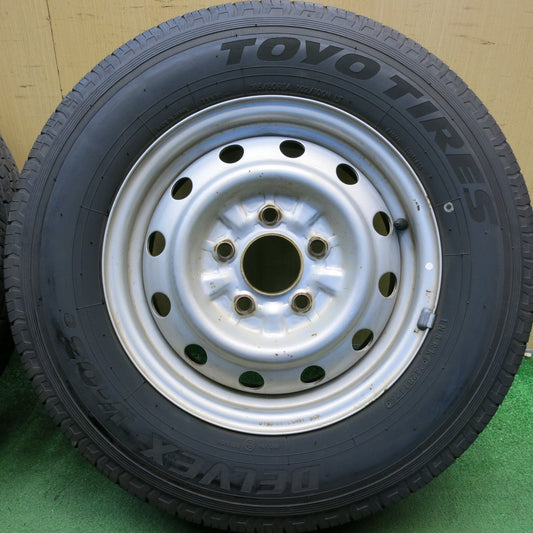 バリ溝！25年！9.5分◎185/80R14 102/100N トーヨー デルベックス V-03e スチール ホイール 14インチ DELVEX PCD114.3/5H◎6073004HAノ