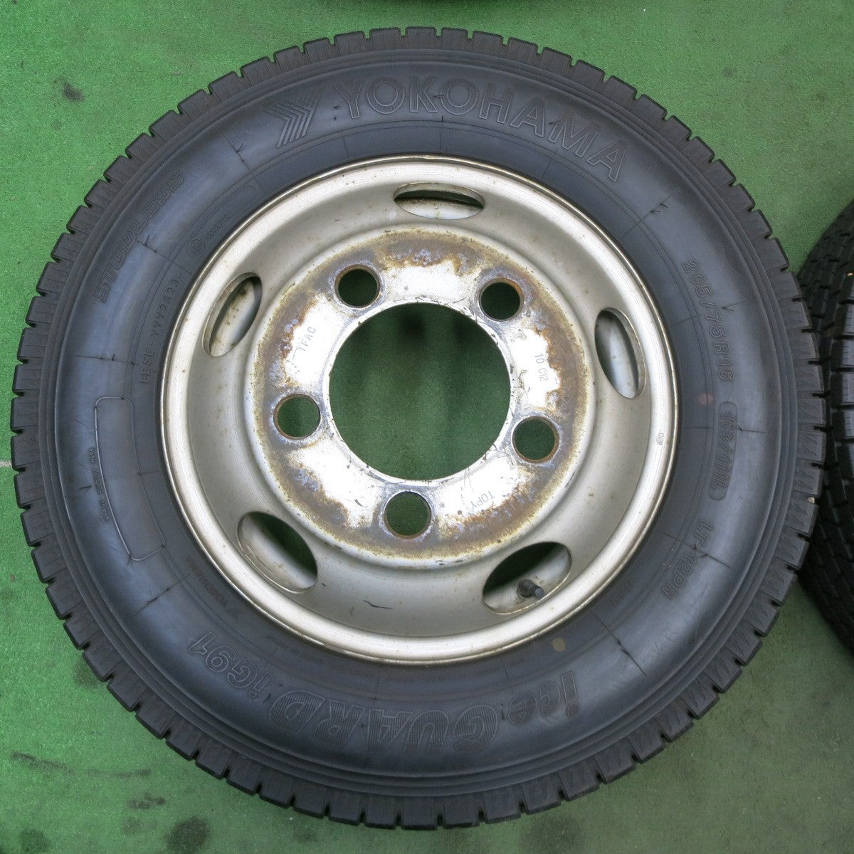 6本価格！23年★トラック タイヤ 205/75R16 113/111L 12PR スタッドレス ヨコハマ アイスガード iG91 TOPY スチール ホイール 16インチ PCD203.2/5H★6012302ナス