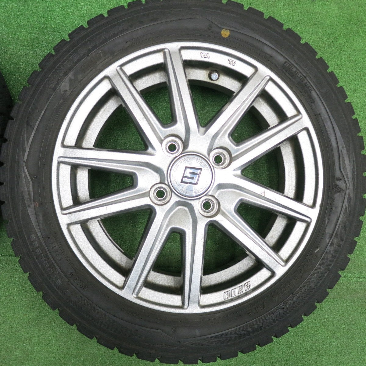 [送料無料] バリ溝！8.5分★スタッドレス 155/65R14 ダンロップ ウインターマックス WM01 SEIN ザイン 14インチ PCD100/4H★4123109HAス