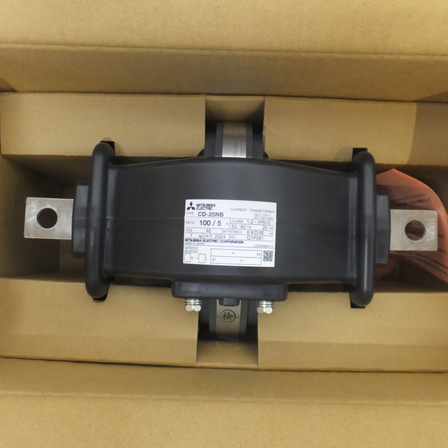 [送料無料] 未使用★三菱電機 MITSUBISHI 計器用変成器 変流器 電力管理用計器 CD-25NB　RATIO 100/5A★