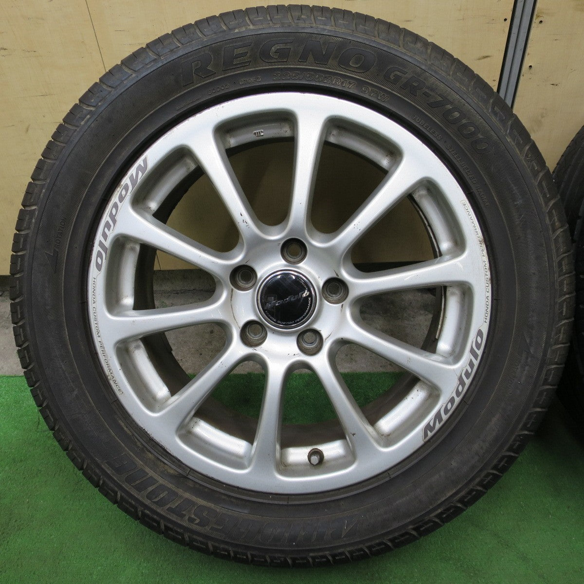 バリ溝！9分★ホンダ CR-V 等 純正 Modulo 225/55R17 ブリヂストン レグノ GR-7000 モデューロ 17インチ PCD114.3/5H★6032003ナノ