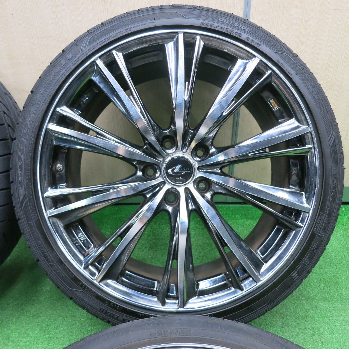 [送料無料] バリ溝！23年！9.5分★LEONIS WX 225/40R19 グッドイヤー イーグル LS EXE ヨコハマ ブルーアース RV-02 レオニス 19インチ PCD114.3/5H★4111303TNノ