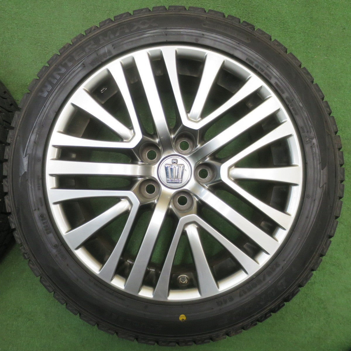 バリ溝！22年！キレイ！9分★トヨタ 210系 クラウン マジェスタ 純正 225/50R17 スタッドレス ダンロップ ウインターマックス WM02 17インチ PCD114.3/5H★6021010NJス