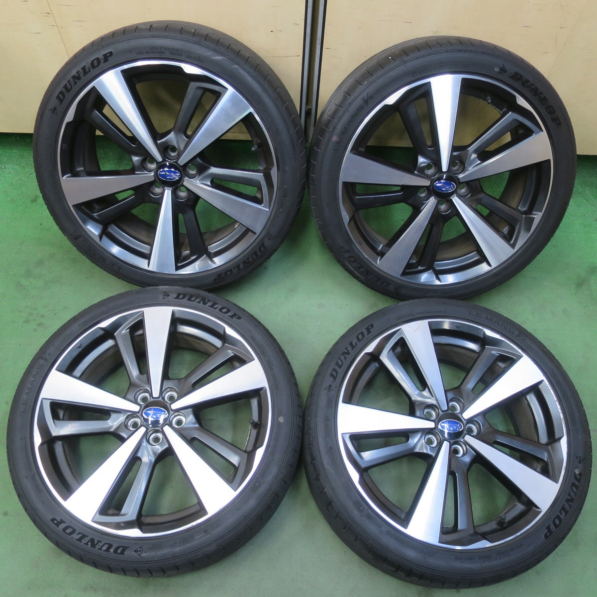 バリ溝！24年！8.5分★スバル インプレッサ スポーツ 純正 225/40R18 ダンロップ LE MANS V+ ルマン5+ 18インチ PCD100/5H★6041306イノ